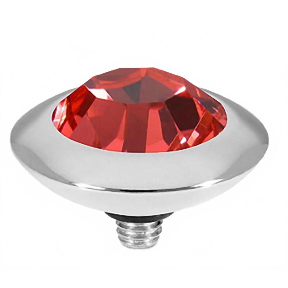 NEW QUDO women's tondo 13mm jewelry topper in padparadscha silver